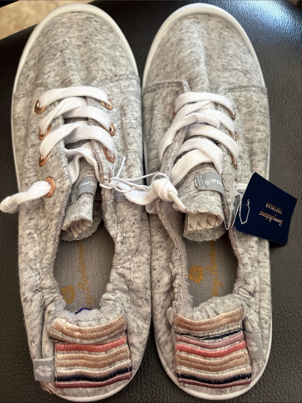 Tommy Bahama Heather Gray Knit Low-Top Sneakers women’s - Picture 4 of 5